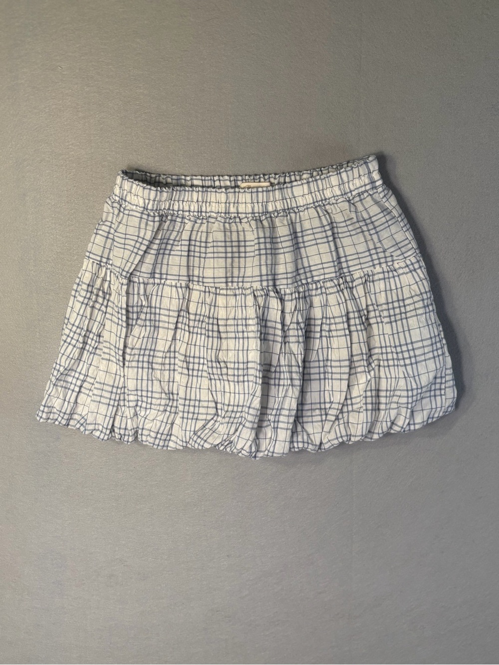 Passport White and Navy Plaid Tiered Circle Skirt